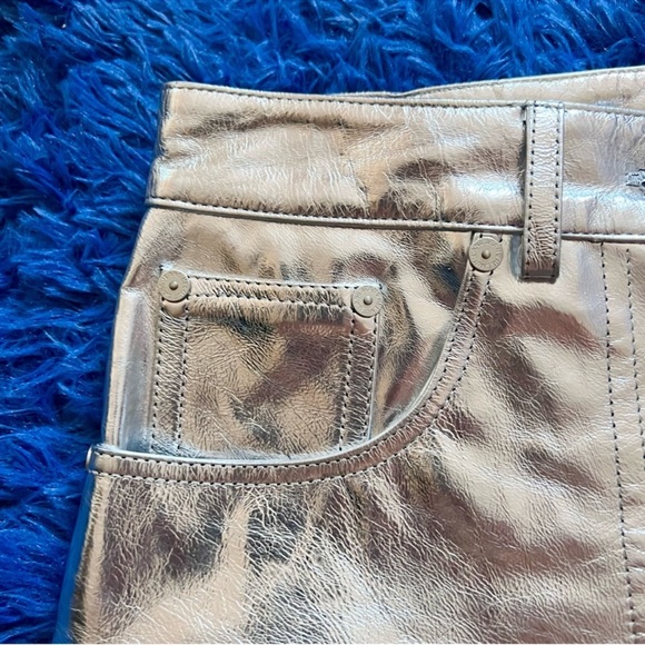 New! HELMUT LANG Mirror Crinkled Straight Leather Pants - Picture 10 of 12